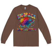 Chestnut Embrace neurodiversity Autism Long Sleeve Tee - FaDigitalArtStudio
