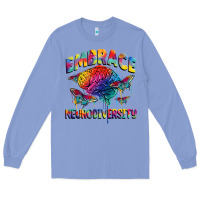 Colony Blue Embrace neurodiversity Autism Long Sleeve Tee - FaDigitalArtStudio