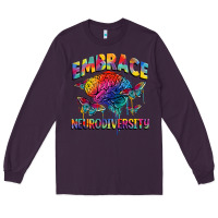 Plum Embrace neurodiversity Autism Long Sleeve Tee - FaDigitalArtStudio