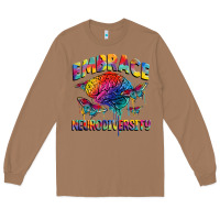 Toasted Coconut Embrace neurodiversity Autism Long Sleeve Tee - FaDigitalArtStudio