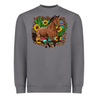 Storm western horse cactus sunflowers serape leopard  turquoise wooden Heavyweight Sweatshirt - Artiststas