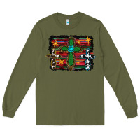 Army Green cross leopard cowhide glitter serape Long Sleeve Tee - RanaPortraitStore