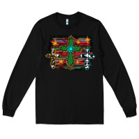 Black cross leopard cowhide glitter serape Long Sleeve Tee - RanaPortraitStore