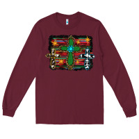 Burgundy cross leopard cowhide glitter serape Long Sleeve Tee - RanaPortraitStore
