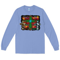 Colony Blue cross leopard cowhide glitter serape Long Sleeve Tee - RanaPortraitStore