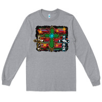 Heather Grey cross leopard cowhide glitter serape Long Sleeve Tee - RanaPortraitStore