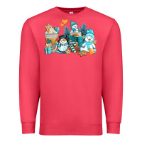 Cardinal winter snowman coffee cups Premium Sweatshirt - AdoDesignShop