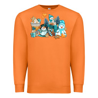 Carrot winter snowman coffee cups Premium Sweatshirt - AdoDesignShop