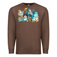 Chestnut winter snowman coffee cups Premium Sweatshirt - AdoDesignShop