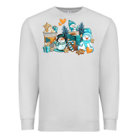 Dove Grey winter snowman coffee cups Premium Sweatshirt - AdoDesignShop
