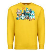 Lemon winter snowman coffee cups Premium Sweatshirt - AdoDesignShop