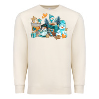 Sandshell winter snowman coffee cups Premium Sweatshirt - AdoDesignShop
