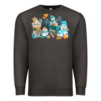 Smoke winter snowman coffee cups Premium Sweatshirt - AdoDesignShop