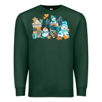 Sports Green winter snowman coffee cups Premium Sweatshirt - AdoDesignShop