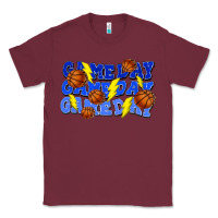 Burgundy Game day game day game day lightning bolt Classic Tee - HowdyJamesFarm