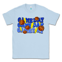 Dusty Blue Game day game day game day lightning bolt Classic Tee - HowdyJamesFarm