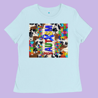 Autism Mom Puzzle Ribbon Ladies Tee Designed By Tumblerdesignbyshophia
