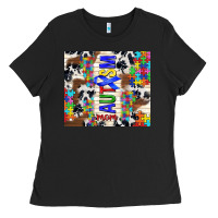 Black autism mom puzzle ribbon Ladies Tee - TumblerDesignByShophia
