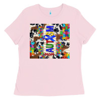 Bubblegum Pink autism mom puzzle ribbon Ladies Tee - TumblerDesignByShophia