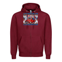 Burgundy american truck 4th of july mousepad Zipper Hoodie - BarkalooDesign