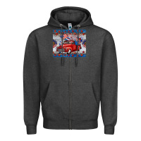 Charcoal Heather american truck 4th of july mousepad Zipper Hoodie - BarkalooDesign