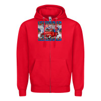 Red american truck 4th of july mousepad Zipper Hoodie - BarkalooDesign