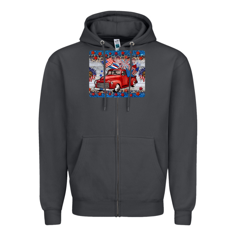 American Truck 4th Of July Mousepad Zipper Hoodie by BarkalooDesign | Teevron