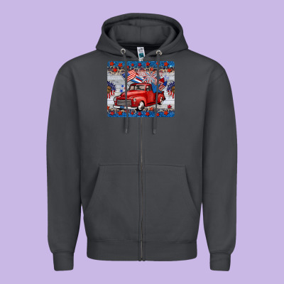 American Truck 4th Of July Mousepad Zipper Hoodie Designed By Barkaloodesign