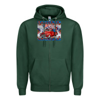 Sports Green american truck 4th of july mousepad Zipper Hoodie - BarkalooDesign