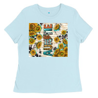 Baby Blue auntie with lightning bolt Ladies Tee - TumblerDesignByShophia