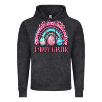 Vintage Black Happy Easter eggs rainbow Vintage Hoodie - OliviaCreatesArt