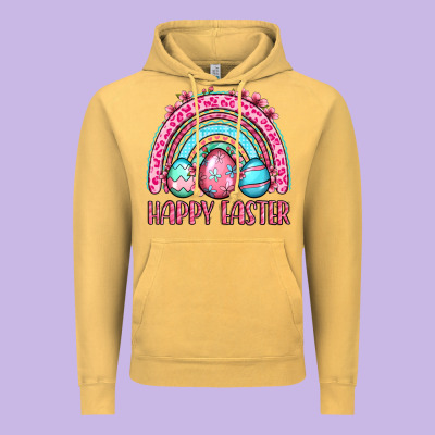 Happy Easter Eggs Rainbow Vintage Hoodie Designed By Oliviacreatesart