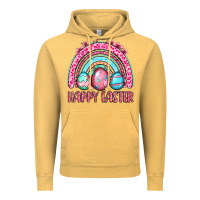 Vintage Mustard Happy Easter eggs rainbow Vintage Hoodie - OliviaCreatesArt