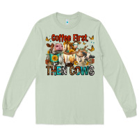 Matcha Coffee First Then Cows Long Sleeve Tee - FaDigitalArtStudio