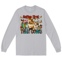 Moon Dust Coffee First Then Cows Long Sleeve Tee - FaDigitalArtStudio