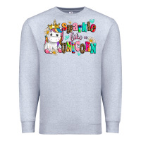 Heather Grey sparkle like a unicorn Premium Sweatshirt - AdoDesignShop