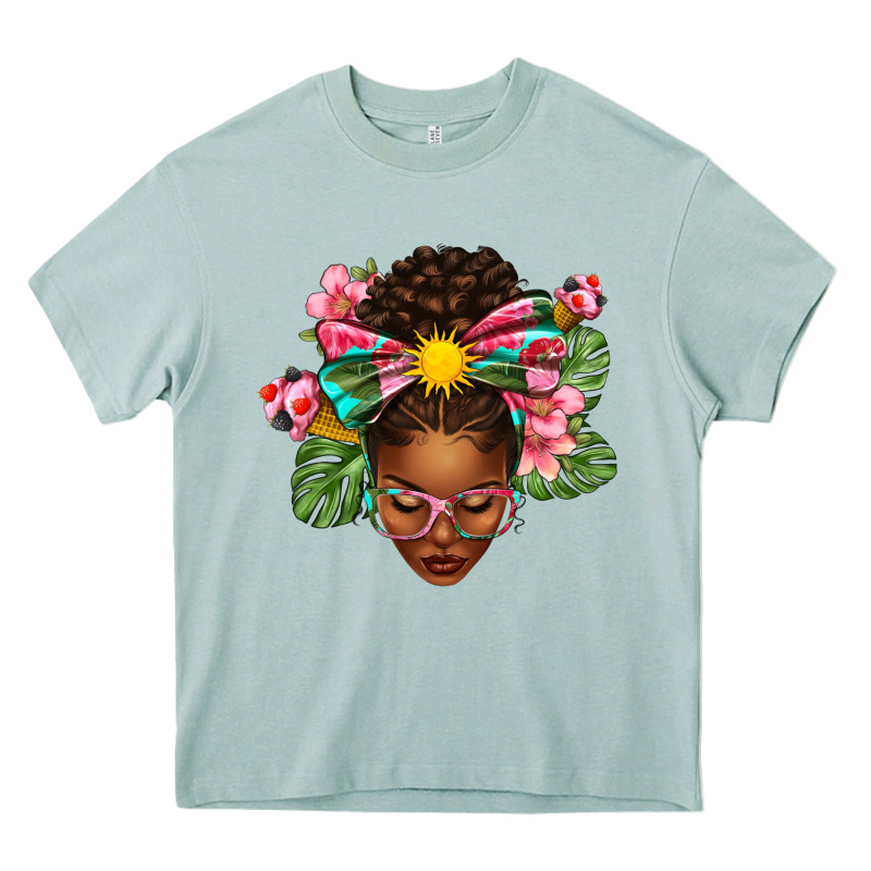 Afro Woman Summer Heavy Core Tee by texasbilliewilder | Teevron
