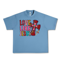 Pebble Blue love like jesus Urban Heavy Tee - OliviaCreatesArt