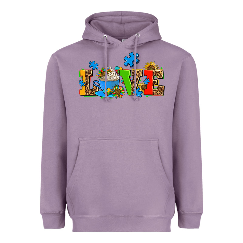 Autism Coffee Cup With Sunflower Heavyweight Hoodie by AdoDesignShop | Teevron