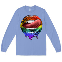 Colony Blue rainbow lips pride Long Sleeve Tee - FaDigitalArtStudio