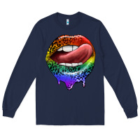 Navy rainbow lips pride Long Sleeve Tee - FaDigitalArtStudio