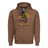 Chestnut mess bun mama sunflowers Zipper Hoodie - BarkalooDesign