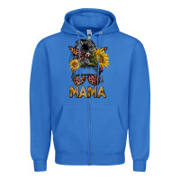 True Royal mess bun mama sunflowers Zipper Hoodie - BarkalooDesign