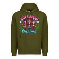 Army Green Nuts About Christmas Premium Hoodie - CowhideDigitalArt