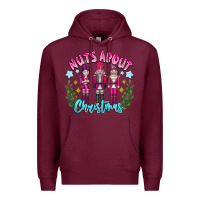Burgundy Nuts About Christmas Premium Hoodie - CowhideDigitalArt