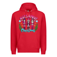 Red Nuts About Christmas Premium Hoodie - CowhideDigitalArt