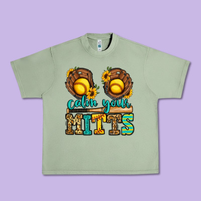 Calm Your Mitts Softball Urban Heavy Tee Designed By Jasminsmagicworld