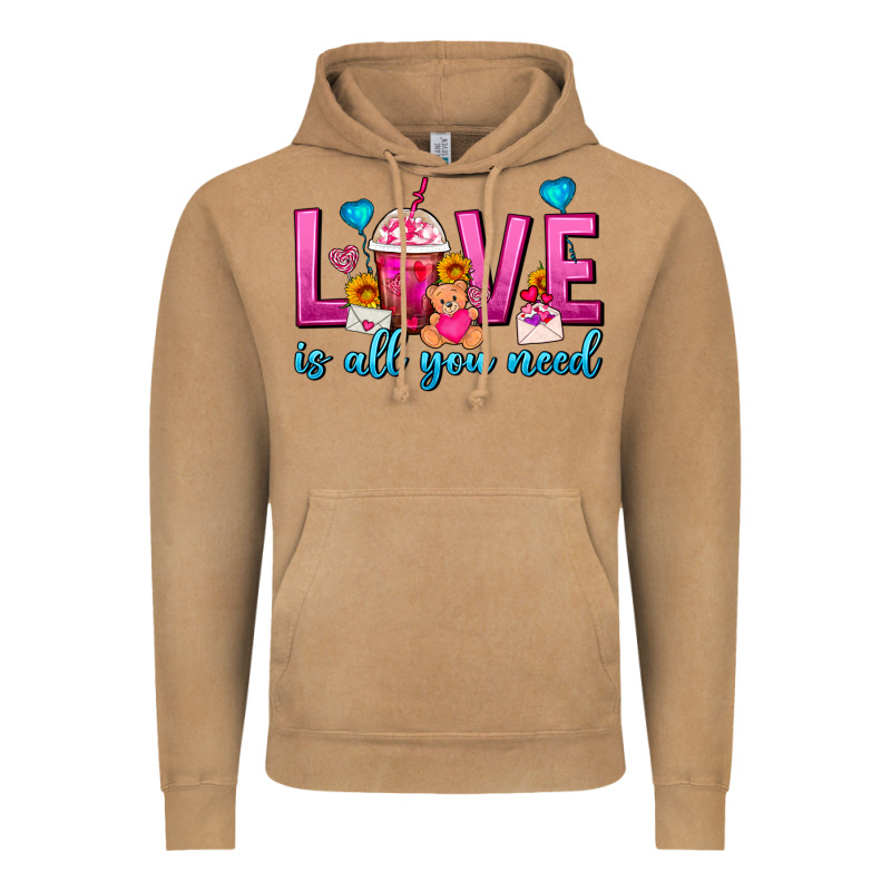 Love Is All You Need Valentines Day Frappe Coffee Vintage Hoodie by FaDigitalArtStudio | Teevron