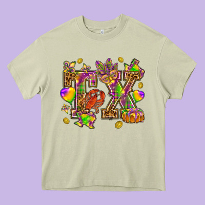 Texas Mardi Gras Heavy Core Tee Designed By Nancycooperartshop