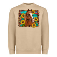 Mushroom horse sunflowers turquoise wooden serape leopard Heavyweight Sweatshirt - Artiststas